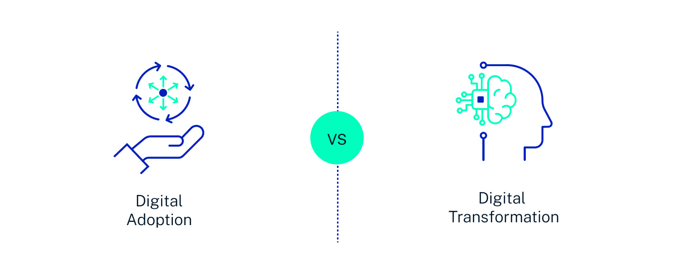 Digital adoption vs digital transformation